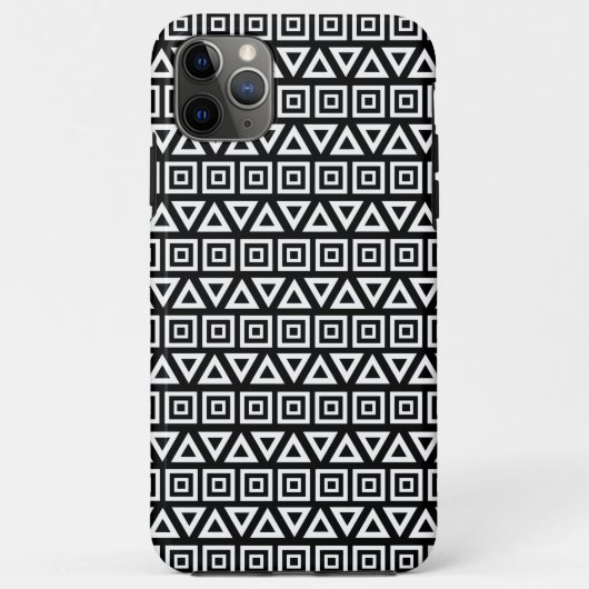 Azteekse driehoeken + vierkanten patroon wit op zw Case-Mate iPhone case (Achterkant)