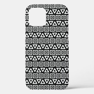 Azteekse driehoeken + vierkanten patroon wit op zw Case-Mate iPhone case