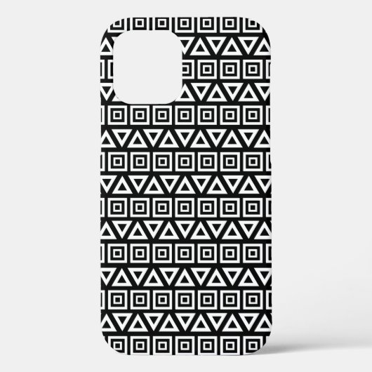 Azteekse driehoeken + vierkanten patroon wit op zw Case-Mate iPhone case (Achterkant)
