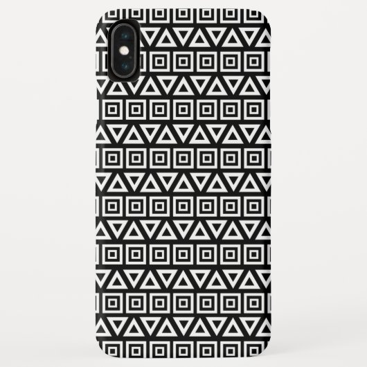 Azteekse driehoeken + vierkanten patroon wit op zw Case-Mate iPhone case (Achterkant)
