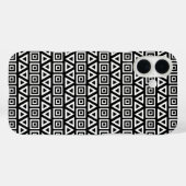 Azteekse driehoeken + vierkanten patroon wit op zw Case-Mate iPhone case (Achterkant (horizontaal))