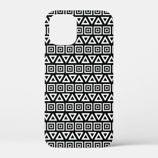Azteekse driehoeken + vierkanten patroon wit op zw Case-Mate iPhone case (Achterkant)