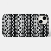 Azteekse driehoeken + vierkanten patroon wit op zw Case-Mate iPhone case (Achterkant (horizontaal))