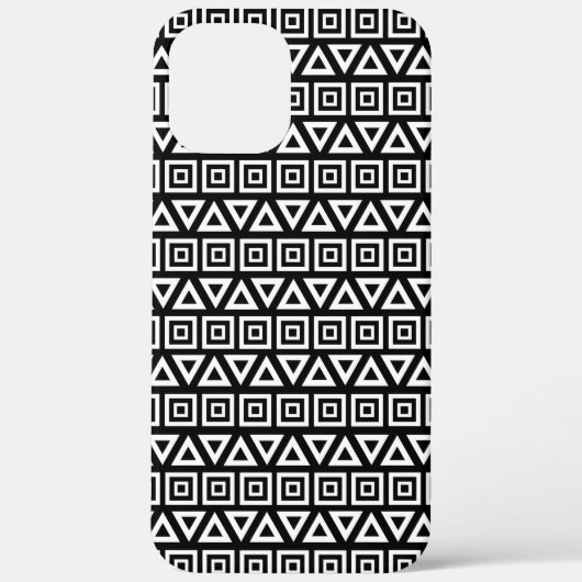 Azteekse driehoeken + vierkanten patroon wit op zw Case-Mate iPhone case (Achterkant)