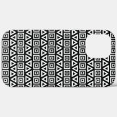 Azteekse driehoeken + vierkanten patroon wit op zw Case-Mate iPhone case (Achterkant (horizontaal))