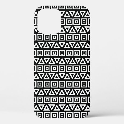 Azteekse driehoeken + vierkanten patroon wit op zw Case-Mate iPhone case (Achterkant)