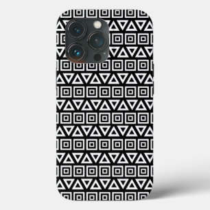 Azteekse driehoeken + vierkanten patroon wit op zw Case-Mate iPhone case