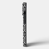 Azteekse driehoeken + vierkanten patroon wit op zw Case-Mate iPhone case (Achterkant / Links)