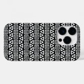 Azteekse driehoeken + vierkanten patroon wit op zw Case-Mate iPhone case (Achterkant (horizontaal))