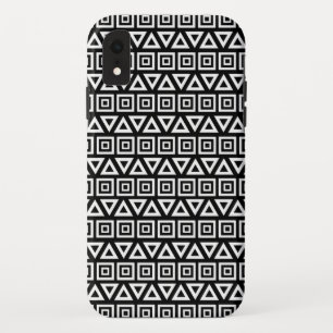 Azteekse driehoeken + vierkanten patroon wit op zw Case-Mate iPhone case