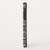 Azteekse driehoeken + vierkanten patroon wit op zw Case-Mate iPhone case (Achterkant/links)