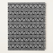 Azteekse driehoeken + vierkanten patroon wit op zw planner (Achterkant)