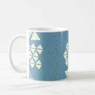 Azteekse Etnische: Blauw Geometrisch Naadloos. Koffiemok