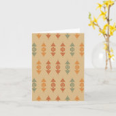 Azteekse geometrische blauw en Oranje stam zuidwes Kaart (Gele Bloem)