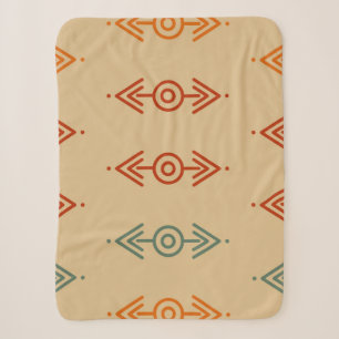 Azteekse geometrische blauw en Oranje stam zuidwes Sherpa Deken