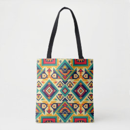 Azteekse geometrische kunst tote bag