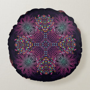 Azteekse geometrische, naadloze patroon. rond kussen