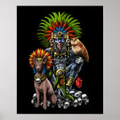 Azteekse god Mictlantecuhtli Poster (Voorkant)
