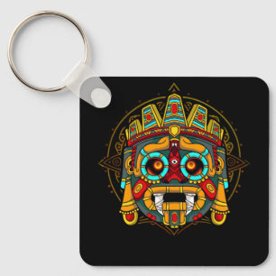Azteekse God Tlaloc Mayan Mythologie Godheid Mexic Sleutelhanger