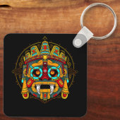Azteekse God Tlaloc Mayan Mythologie Godheid Mexic Sleutelhanger (Achterkant)