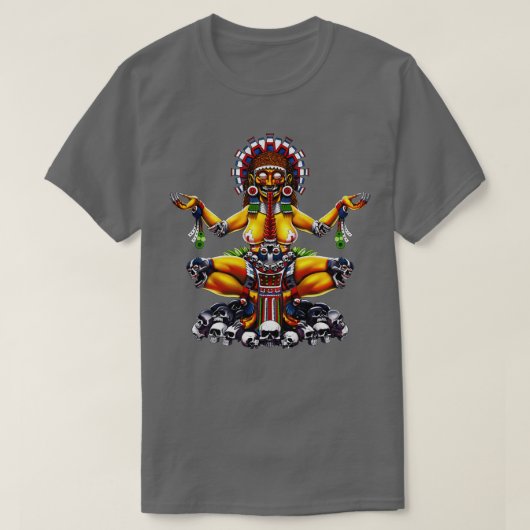 Azteekse godin Tlaltecuhtli T-shirt (Design voorkant)
