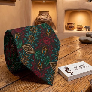 Azteekse Indiaanse geometrische gestreepte patroon Stropdas