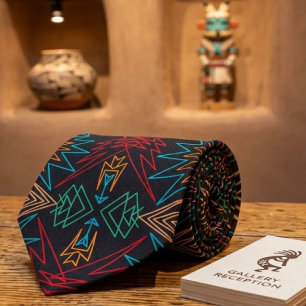 Azteekse indiaanse geometrische lijnpatroon kunst stropdas