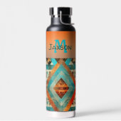 Azteekse inheemse Amerikaanse stijl monogrammed Waterfles (Links)