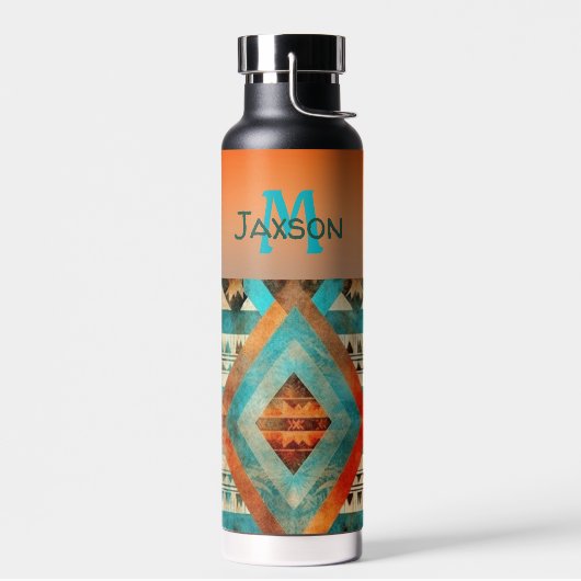Azteekse inheemse Amerikaanse stijl monogrammed Waterfles (Links)