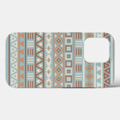 Azteekse invloedspatroon blauwe crème terracotta's Case-Mate iPhone case (Achterkant (horizontaal))