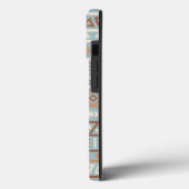 Azteekse invloedspatroon blauwe crème terracotta's Case-Mate iPhone case (Achterkant / Links)