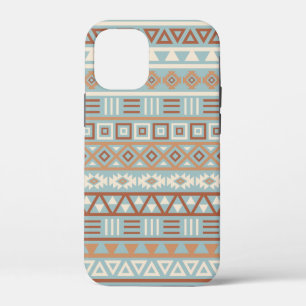 Azteekse invloedspatroon blauwe crème terracotta's Case-Mate iPhone case