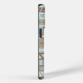 Azteekse invloedspatroon blauwe crème terracotta's Case-Mate iPhone case (Achterkant / Rechts)