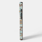 Azteekse invloedspatroon blauwe crème terracotta's Case-Mate iPhone case (Achterkant / Links)