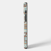 Azteekse invloedspatroon blauwe crème terracotta's Case-Mate iPhone case (Achterkant / Links)