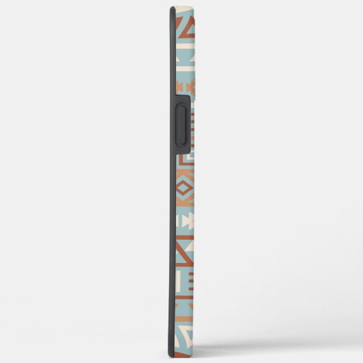 Azteekse invloedspatroon blauwe crème terracotta's Case-Mate iPhone case (Achterkant / Rechts)