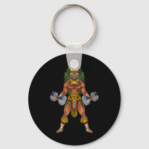 Azteekse Jaguar Krijger Bodybuilding Gym Gewichthe Sleutelhanger