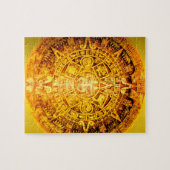 Azteekse kalender goud effect legpuzzel (Horizontaal)