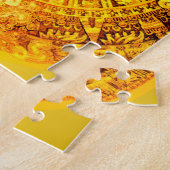 Azteekse kalender goud effect legpuzzel (Zijkant)