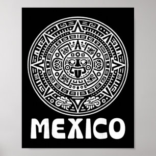 Azteekse Kalender Voetbal Mexico Voetbal Fan Mexic Poster
