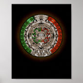 Azteekse kalender Zonsteen Mexicaanse kunst beeldh Poster (Voorkant)