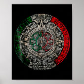 Azteekse kalender Zonsteen Mexicaanse Kunst Beeldh Poster (Voorkant)