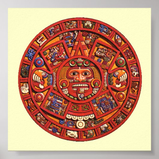 Azteekse kalendersteen - poster/print poster (Voorkant)