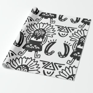 Azteekse Kunst - Hagedis Patroon Cadeaupapier