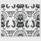 Azteekse Kunst - Hagedis Patroon Cadeaupapier (Vlak)