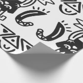 Azteekse Kunst - Hagedis Patroon Cadeaupapier (Hoek)