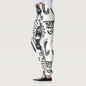 Azteekse Kunst - Hagedis Patroon Leggings (Links)