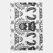 Azteekse Kunst - Hagedis Patroon Theedoek (Verticaal)