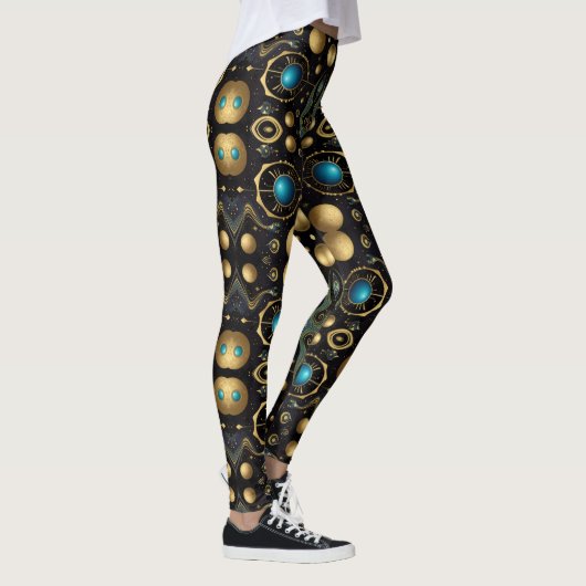 Azteekse kunst, levendig, weerspiegelt de cultuur leggings (Rechts)