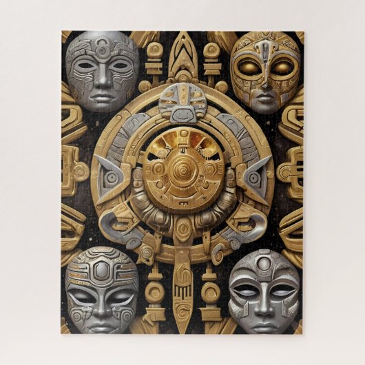 Azteekse kunst rijk en levendig legpuzzel (Verticaal)